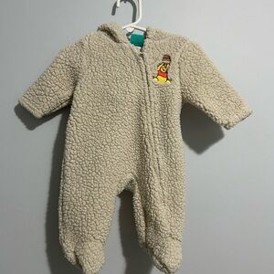 Disney Cream Fleece Baby Footie Onesie